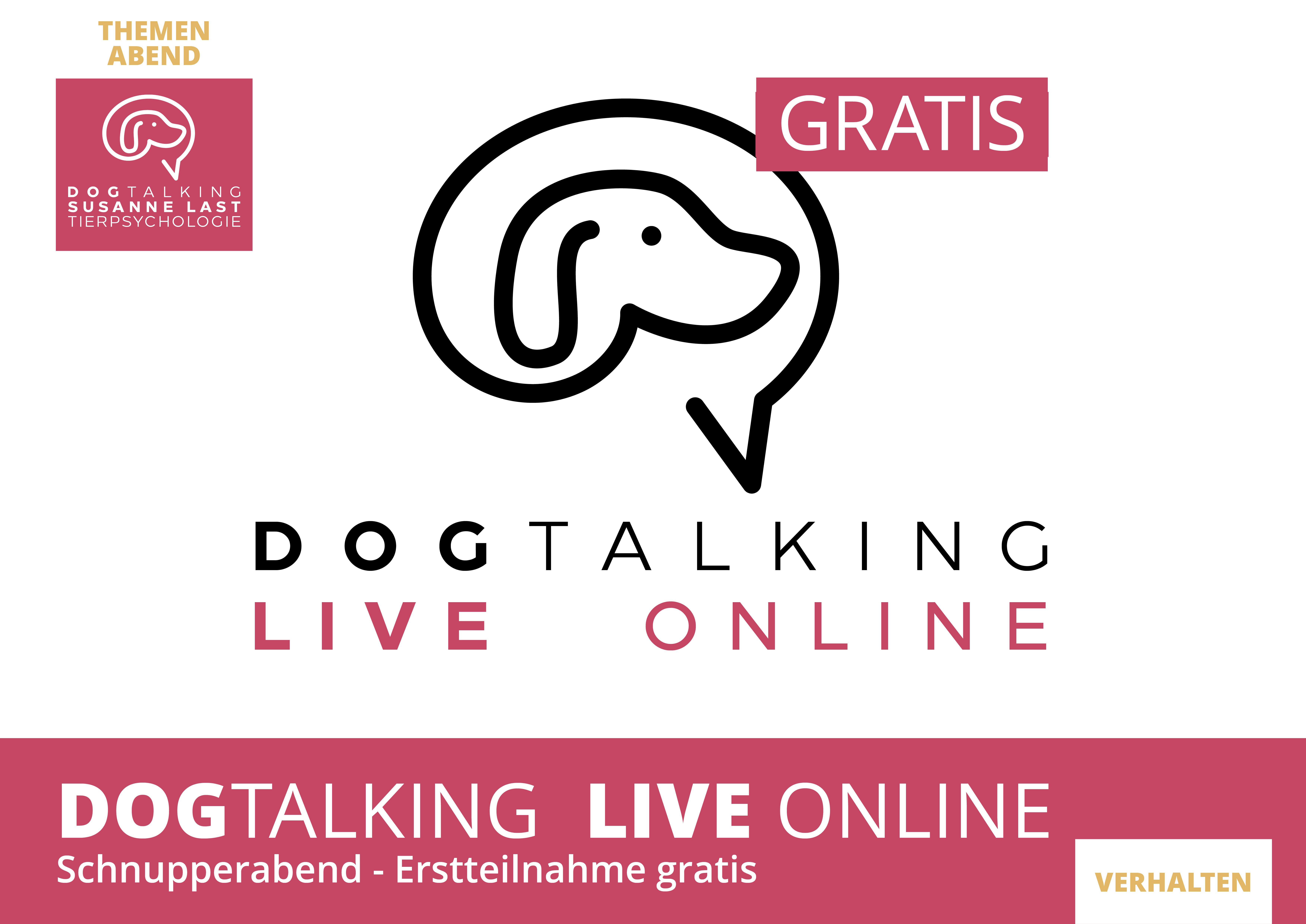 DOGTALKING live online Schnupperabend- Erstteilnahme gratis